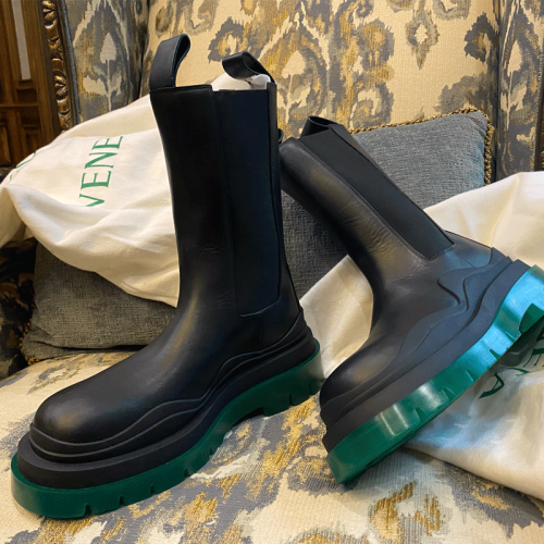 大碼菸筒靴男41-42中筒切爾西靴mona同款厚底英倫風馬丁靴女