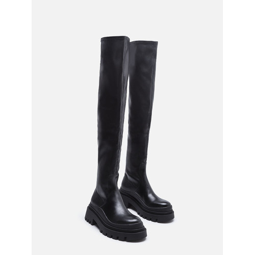 超高筒過膝靴女2026秋冬新款彈力靴粗腿高個子加長筒靴高跟長靴子