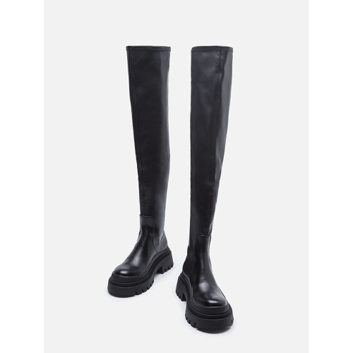 超高筒過膝靴女2026秋冬新款彈力靴粗腿高個子加長筒靴高跟長靴子