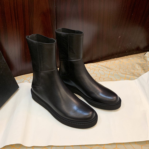 帥氣黑色內增高馬丁靴女冬加絨2025新款後拉鍊厚底真皮平底短靴女