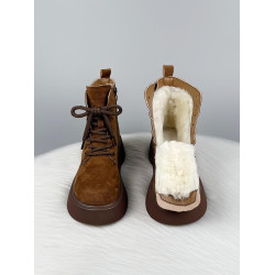 品牌撤櫃真皮時尚加絨加厚雪地靴2025新款冬季防寒防滑保暖棉靴子