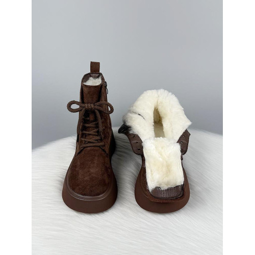 品牌撤櫃真皮時尚加絨加厚雪地靴2025新款冬季防寒防滑保暖棉靴子