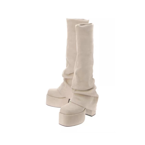 日系厚底高跟辣妹褲琯靴2026春季新款方頭高筒靴顯瘦彈力瘦瘦靴女 日系厚底高跟辣妹褲琯靴2026春季新款方頭高筒靴顯瘦彈力瘦瘦靴女