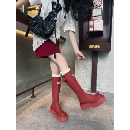 厚底防滑高筒紅色雨靴子2026戶外露營雨鞋不過膝旅遊長筒靴騎士靴 厚底防滑高筒紅色雨靴子2026戶外露營雨鞋不過膝旅遊長筒靴騎士靴