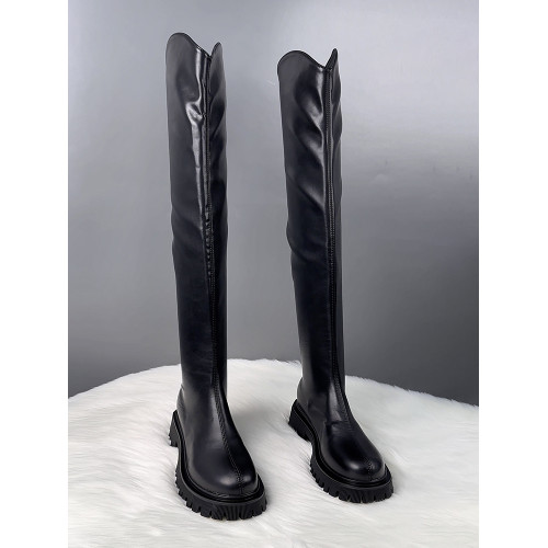 真皮過膝靴女爆款秋冬加絨顯瘦顯腿長彈力長筒靴高筒騎士靴長靴子