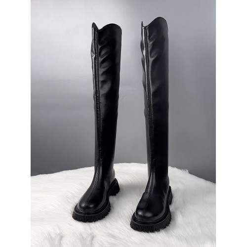 真皮過膝靴女爆款秋冬加絨顯瘦顯腿長彈力長筒靴高筒騎士靴長靴子