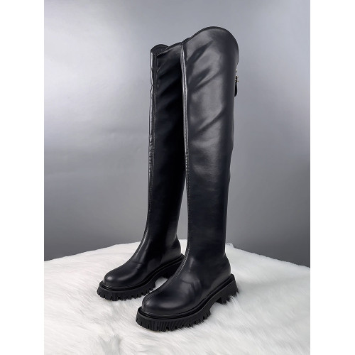 真皮過膝靴女爆款秋冬加絨顯瘦顯腿長彈力長筒靴高筒騎士靴長靴子