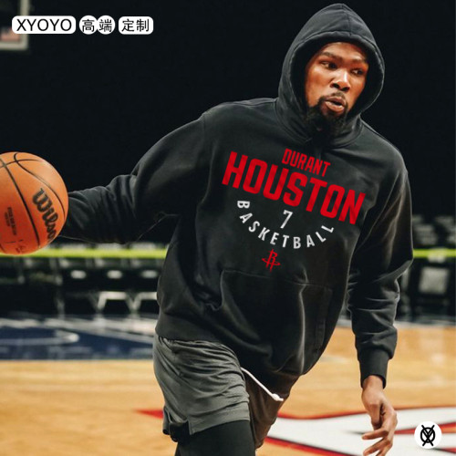 杜蘭特籃球運動連帽衛衣男女死神kd出場服火箭隊7號訓練套頭外套