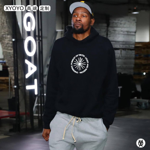 杜蘭特籃球運動連帽衛衣男女死神kd出場服火箭隊7號訓練套頭外套