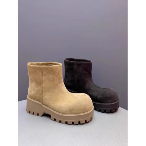 大頭復古切爾西短靴女2026新款真皮厚底增高菸筒靴炸街松糕馬丁靴