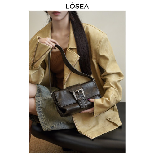 LOSEA 美拉德復古腋下包包女士2026新款高級質感女包單肩包斜後後背包