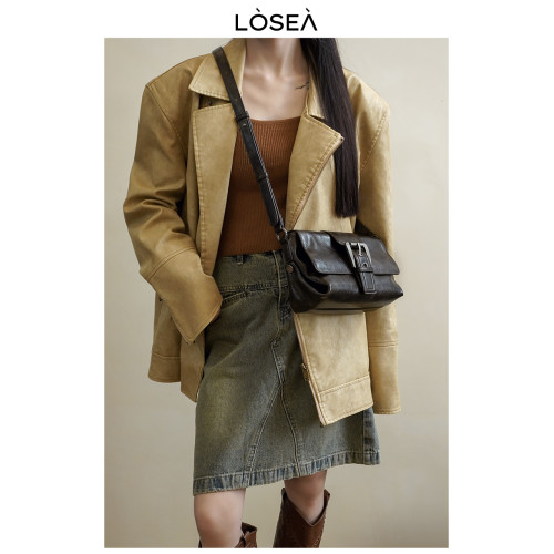 LOSEA 美拉德復古腋下包包女士2026新款高級質感女包單肩包斜後後背包