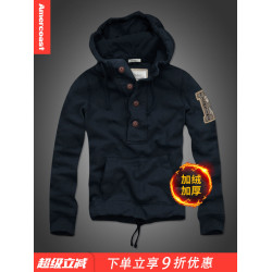 美洲海岸af衛衣男秋冬休閒套頭中青年刺綉加絨加厚美式外套做舊