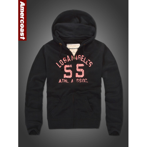 美洲海岸af衛衣男秋冬休閒套頭中青年刺綉加絨加厚美式外套做舊