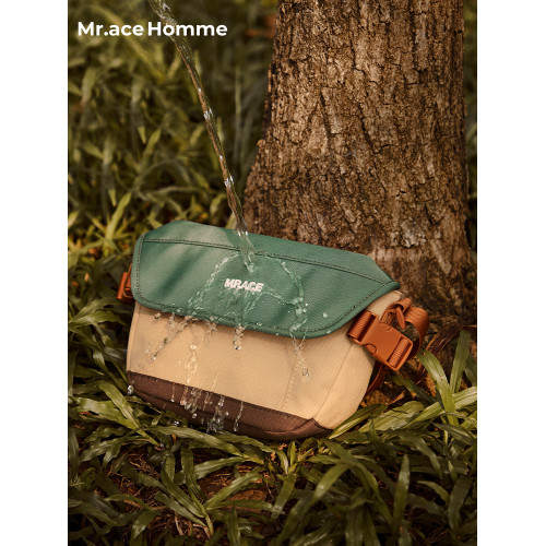 Mrace戶外出遊斜後後背包女輕便休閒單肩包包高級感通勤帆布馬鞍包男