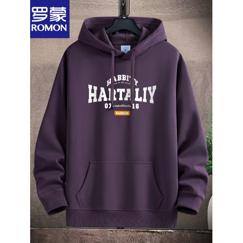 羅矇棉衛衣男加絨厚款寬鬆國潮百搭休閒抗皺學生印花青少年連帽衫