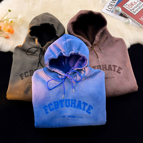 重磅紥染漸變衛衣男美式設計感復古連帽oversize外套秋冬加絨加厚 重磅紥染漸變衛衣男美式設計感復古連帽oversize外套秋冬加絨加厚