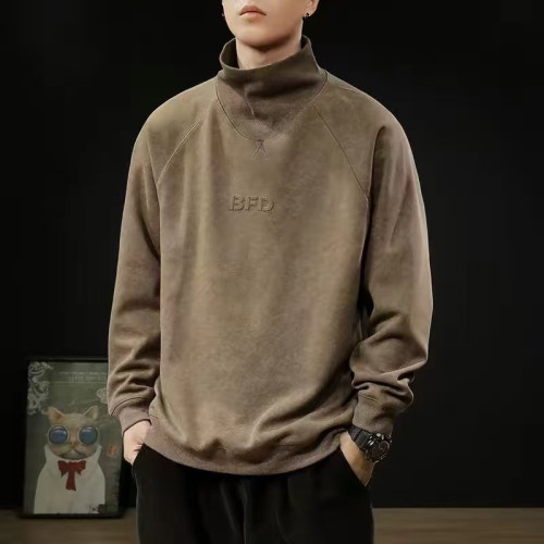 重磅美式半高領衛衣男春秋季加絨加厚潮牌寬鬆休閒套頭上衣打底衫 重磅美式半高領衛衣男春秋季加絨加厚潮牌寬鬆休閒套頭上衣打底衫