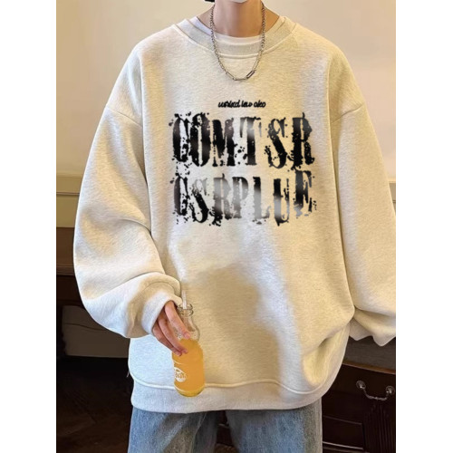 純棉美式復古重磅長袖衛衣oversize高街男潮寬鬆圓領無帽加絨衣服 純棉美式復古重磅長袖衛衣oversize高街男潮寬鬆圓領無帽加絨衣服