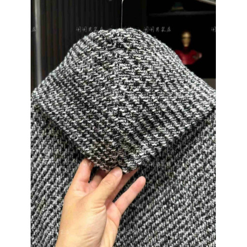 春秋新款重磅小香風編織連帽衛衣男潮流時尚寬鬆百搭休閒套頭上衣