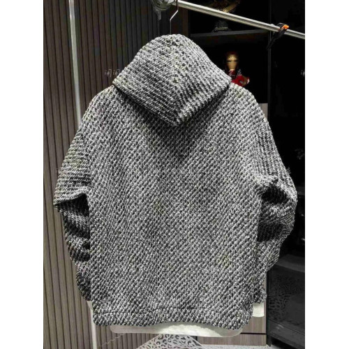 春秋新款重磅小香風編織連帽衛衣男潮流時尚寬鬆百搭休閒套頭上衣