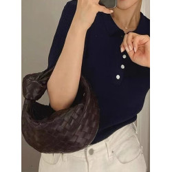 輕奢小衆高級感手提編織包包女2026新款簡約手拎包精緻百搭月牙包