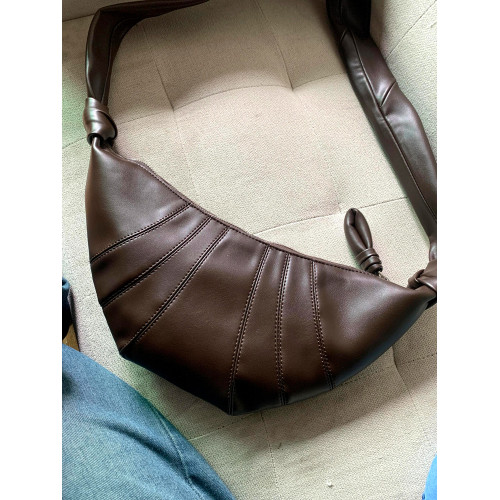 牛角包小號2025新款真皮可頌包百搭通勤大容量單肩斜後後背包餃子包