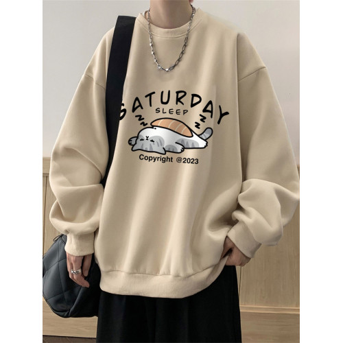 港風美式復古日系潮流重磅圓領衛衣男士秋冬加絨加厚寬鬆潮牌痞帥 港風美式復古日系潮流重磅圓領衛衣男士秋冬加絨加厚寬鬆潮牌痞帥