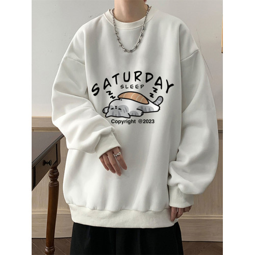 港風美式復古日系潮流重磅圓領衛衣男士秋冬加絨加厚寬鬆潮牌痞帥 港風美式復古日系潮流重磅圓領衛衣男士秋冬加絨加厚寬鬆潮牌痞帥