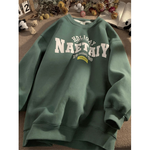 港風潮流百搭日系復古重磅純棉圓領衛衣男秋冬季加絨寬鬆美式帥氣 港風潮流百搭日系復古重磅純棉圓領衛衣男秋冬季加絨寬鬆美式帥氣