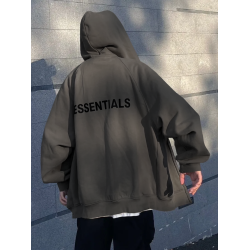 壓膠ESSENTLAIS FOGESS2026衛衣外套男女美式高街寬鬆加絨拉鍊冬