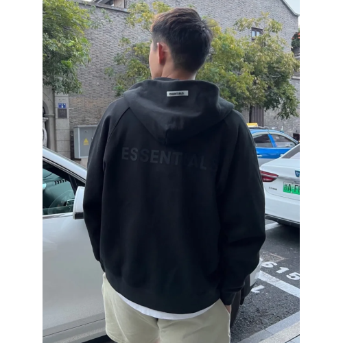 壓膠ESSENTLAIS FOGESS2026衛衣外套男女美式高街寬鬆加絨拉鍊冬