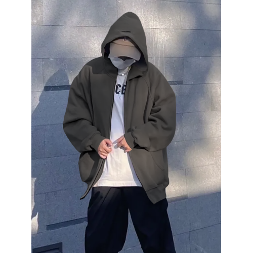 壓膠ESSENTLAIS FOGESS2026衛衣外套男女美式高街寬鬆加絨拉鍊冬