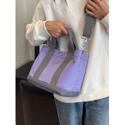 日系包包2026新款多層加厚休閒帆布包女士手拎飯盒便當包斜背小包