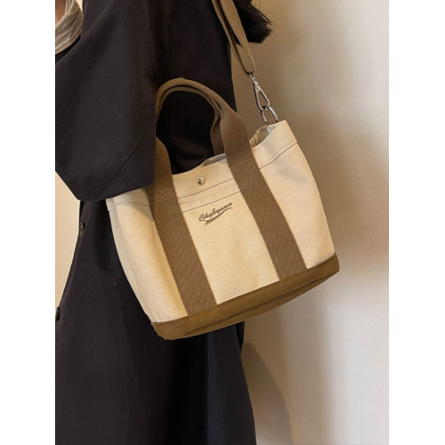 日系包包2026新款多層加厚休閒帆布包女士手拎飯盒便當包斜背小包