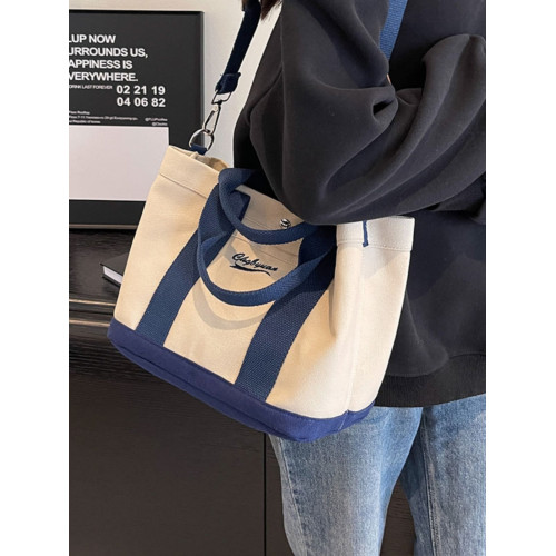 日系包包2026新款多層加厚休閒帆布包女士手拎飯盒便當包斜背小包