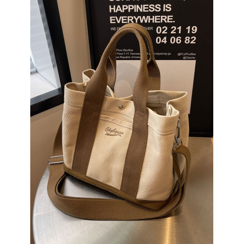 日系包包2026新款多層加厚休閒帆布包女士手拎飯盒便當包斜背小包