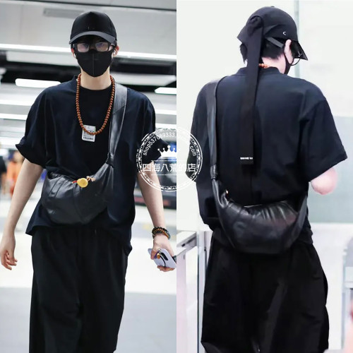 地球超新鮮劉宇甯同款包包真皮斜後後背包餃子包單肩胸包牛角可頌包