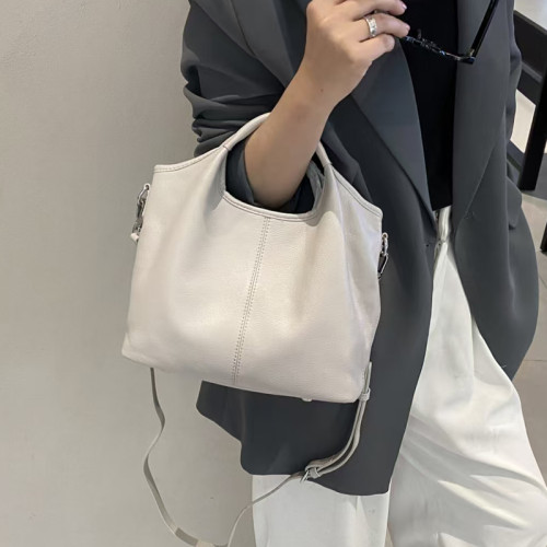 高檔純牛皮斜背手提包女百搭2026新款真皮大容量休閒單肩包托特包