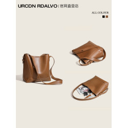 UR簡約高級質感水桶包女2025新款潮百搭大容量上班通勤斜背托特包