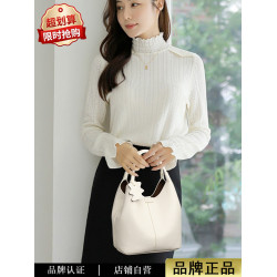 高級感小衆真皮手提包女2026新款媽媽斜背單肩小包洋氣女士水桶包