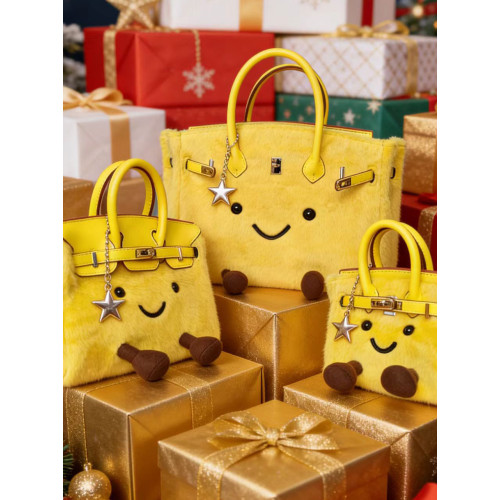 ZRVR冬季限定新款藍色毛絨包bk小精靈手提鉑金包大容量單肩斜後後背包