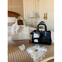 Lalalandacc／多重甜妮 自製質感絎縫菱格手提包托特龍心同款女包