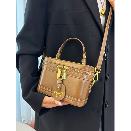 小衆時尚手拎水桶包女2025秋冬新款復古百搭單肩包高級感休閒女包