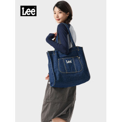 Lee托特包牛仔單肩包大容量2026新款輕便通勤包女大學生上課手提