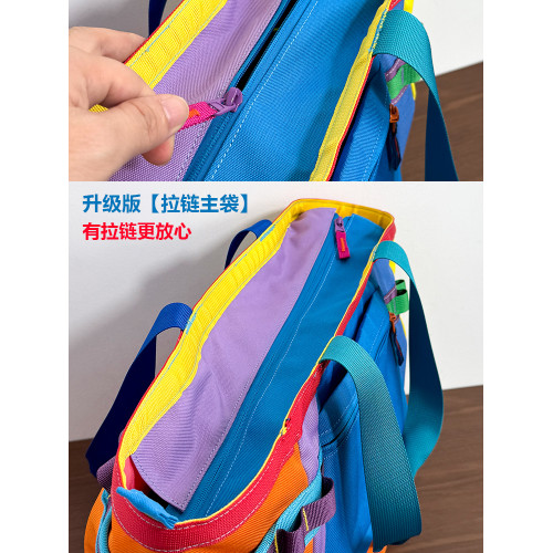 古笛多巴胺配色羊駝拉鍊大容量托特包單肩手提包女新款通勤旅行包