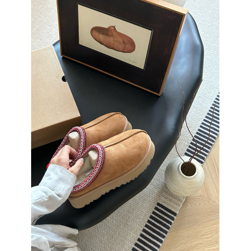 河南桑坡村厚底民族風2025冬季新款雪地靴女皮毛一體冬季加厚半拖