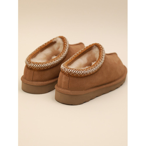 河南桑坡高幫民族風編織棉鞋皮毛一體保暖增高居家休閒女式雪地鞋