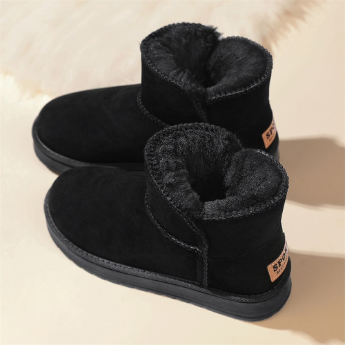 厚底雪地靴女款冬季加絨加厚保暖棉鞋中老年媽媽鞋灰色情侶麵包鞋