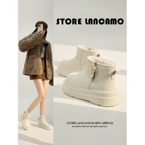 白色雪地靴女2025冬季新款加絨加厚東北防滑短靴厚底增高麵包棉鞋